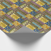Rajasthan Indian, Patchwork-Teppich-Textur. Geschenkpapier (Ecke)