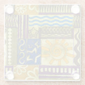 Rajasthan Indian, Patchwork-Teppich-Textur. Glasuntersetzer (Rückseite)