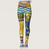 Rajasthan Indian, Patchwork-Teppich-Textur. Leggings (Vorderseite)