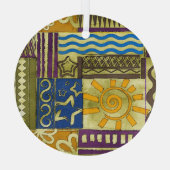 Rajasthan Indian, Patchwork-Teppich-Textur. Ornament Aus Glas (Rückseite)