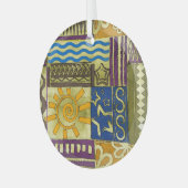 Rajasthan Indian, Patchwork-Teppich-Textur. Ornament Aus Glas (Vorderseite links)