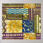 Rajasthan Indian, Patchwork-Teppich-Textur. Poster (Vorne)