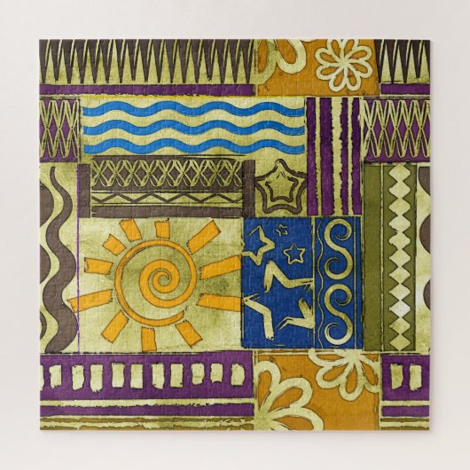 Rajasthan Indian, Patchwork-Teppich-Textur. Puzzle (Vertikal)