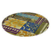 Rajasthan Indian, Patchwork-Teppich-Textur. Schneidebrett (Ecke)