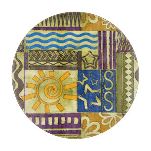 Rajasthan Indian, Patchwork-Teppich-Textur. Schneidebrett