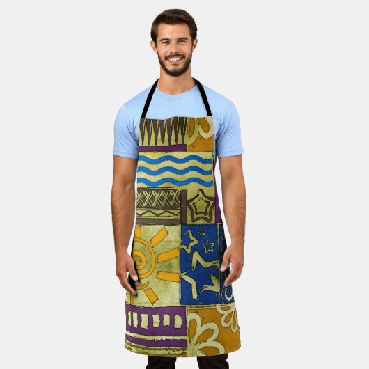 Rajasthan Indian, Patchwork-Teppich-Textur. Schürze (Getragen)