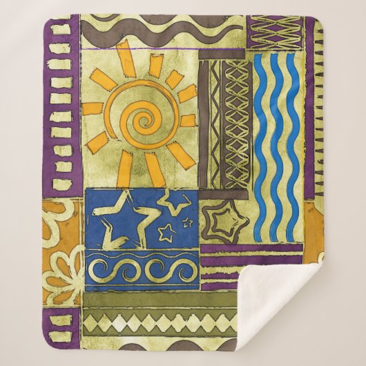 Rajasthan Indian, Patchwork-Teppich-Textur. Sherpadecke (Vorderseite)