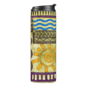 Rajasthan Indian, Patchwork-Teppich-Textur. Thermosbecher (Nach links gedreht)