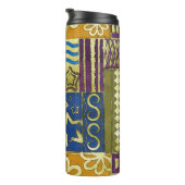 Rajasthan Indian, Patchwork-Teppich-Textur. Thermosbecher (Nach rechts gedreht)