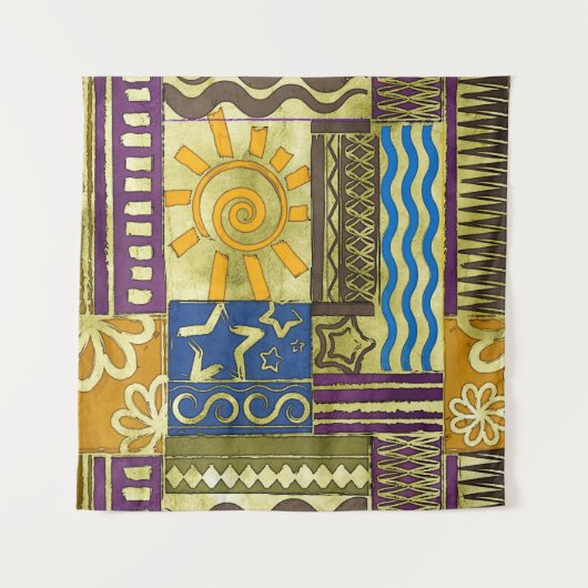 Rajasthan Indian, Patchwork-Teppich-Textur. Wandteppich (Vorderseite (Horizontal))