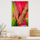 Rajasthan-Nah-up von Frauenhänden Poster (Küche)