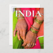 Rajasthan-Nah-up von Frauenhänden Postkarte (Vorne/Hinten)