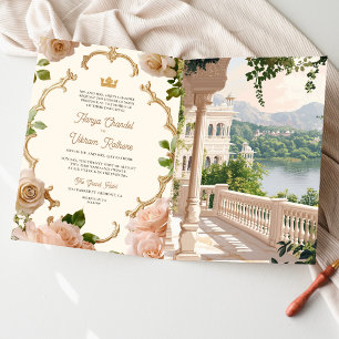 Rajasthan Royal Lake Palace Indische Hochzeit QR C Einladung