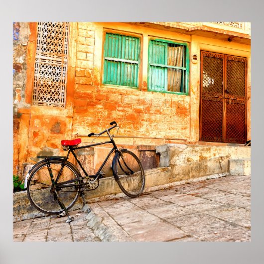 Rajasthan Street Scene: Indischer Stil Poster (Vorne)
