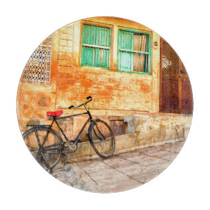 Rajasthan Street Scene: Indischer Stil Schneidebrett