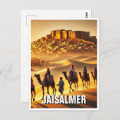 Rajasthan Thar Desert Jaisalmer India Travel Postkarte (Vorne/Hinten)