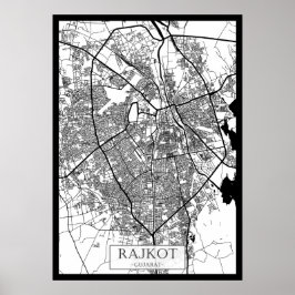 Rajkot Gujarat Stadtplan Poster