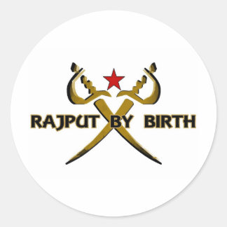 Rajput by Birth Red Star Runder Aufkleber