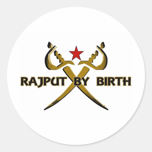 Rajput by Birth Red Star Runder Aufkleber (Vorderseite)