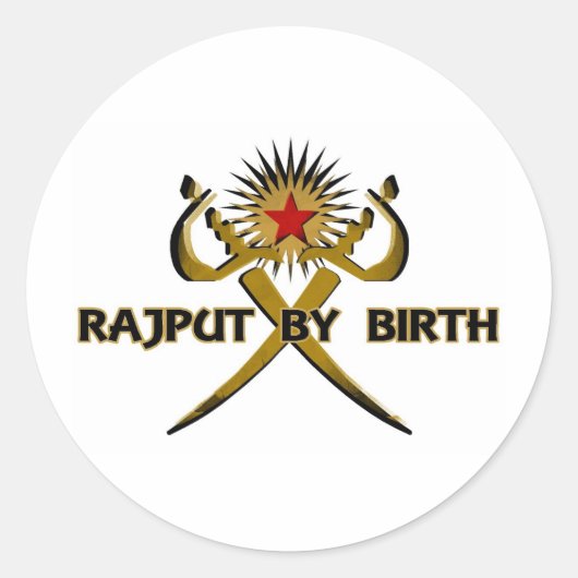 Rajput by Birth Sun-Star Runder Aufkleber (Vorderseite)
