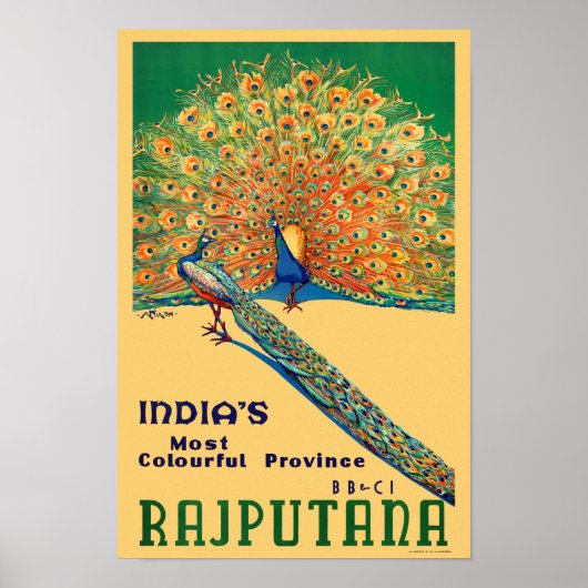 Rajputana India Vintage Travel Poster (Vorne)