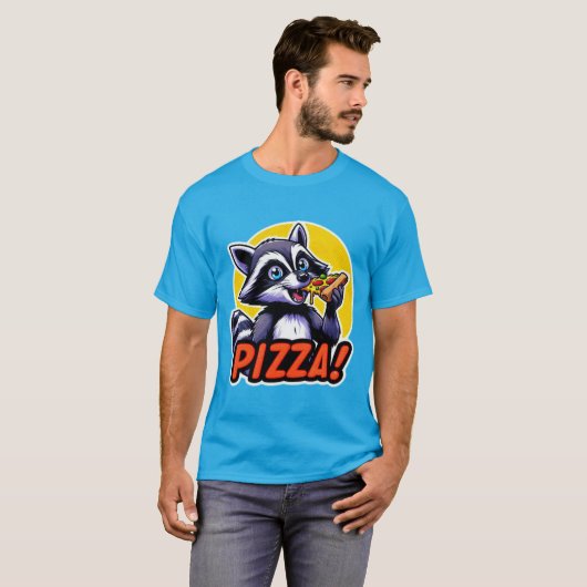 RAKCOON EATING PIZZA T-Shirt (Vorne ganz)