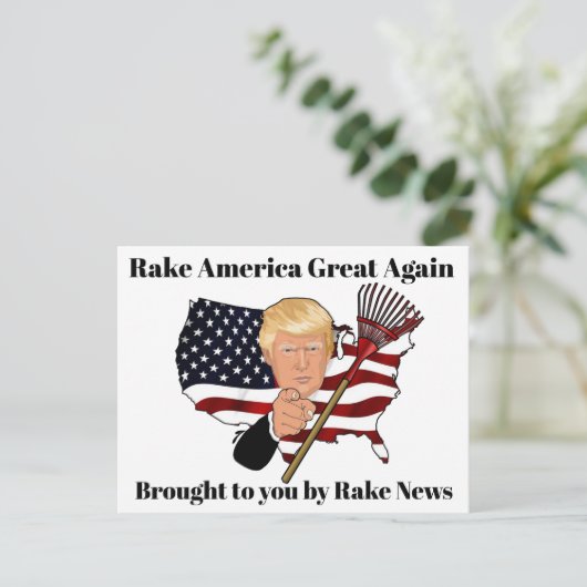 Rake News Trump Spaß Anti Donald Trump Postkarte (Stehend Vorderseite)