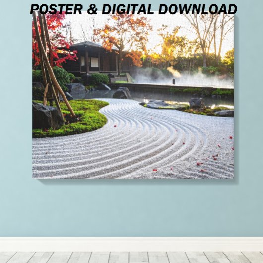 Raked Sand Garden mit japanischen Ahorn Poster
