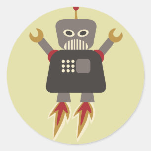 Raket Roboter Runde Aufkleber