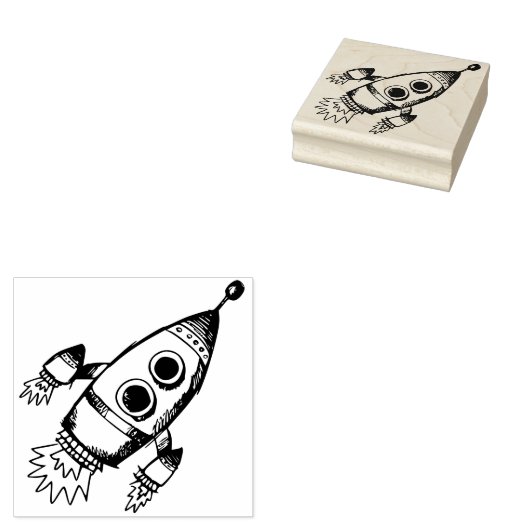 Rakete auf den Weltraum Gummistempel (Stempel)