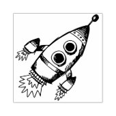 Rakete auf den Weltraum Gummistempel (Prägung)