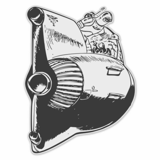 Rakete Aufkleber (Vorderseite)