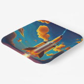 Rakete bei Sonnenuntergang Pappteller (Gewinkelt)