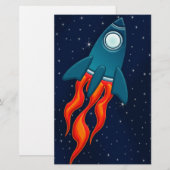 Rakete Briefpapier (Vorne/Hinten)