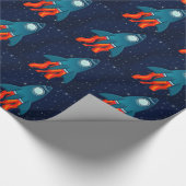 Rakete Geschenkpapier (Ecke)