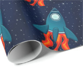 Rakete Geschenkpapier (Rolleneckpunkt)