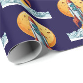 Rakete Geschenkpapier (Rolleneckpunkt)