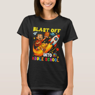 Rakete hebt ab in die lustige Mittelschule Zurück  T-Shirt