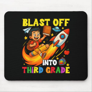 Rakete hebt in die dritte Klasse ab Lustiger Rücke Mousepad
