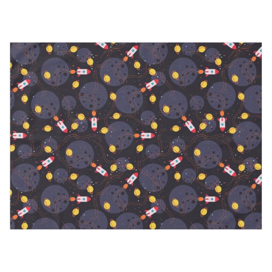 Rakete im Weltraum Tischdecke (Vorderseite (Horizontal))