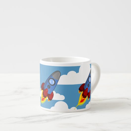 Rakete in den Himmel Espressotasse (Vorderseite Rechts)