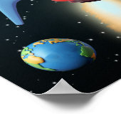 Rakete mit Foto | UFO Alien Birthday Astronaut Poster (Ecke)