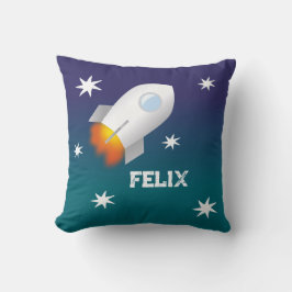 Rakete mit Sternen 2 | personalisierbares Kissen 