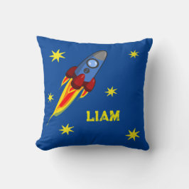 Rakete mit Sternen | personalisierbares Kissen 