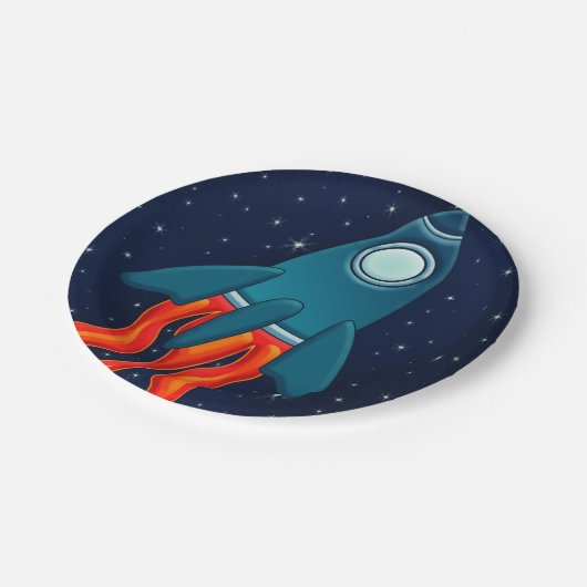 Rakete Pappteller (Schrägansicht)