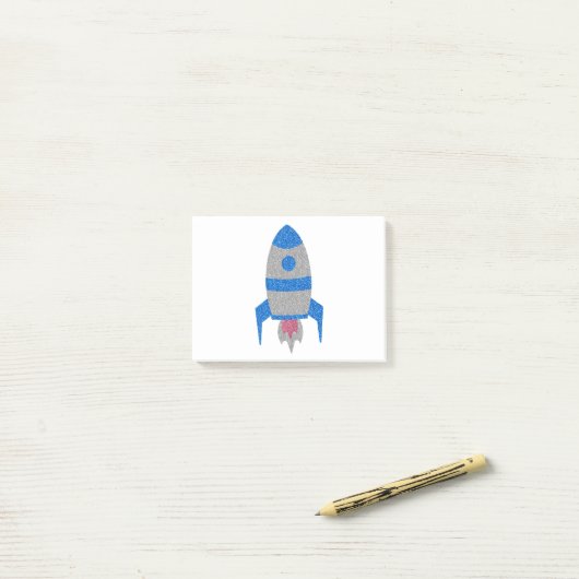 Rakete Post-it Klebezettel (Auf Schreibtisch)