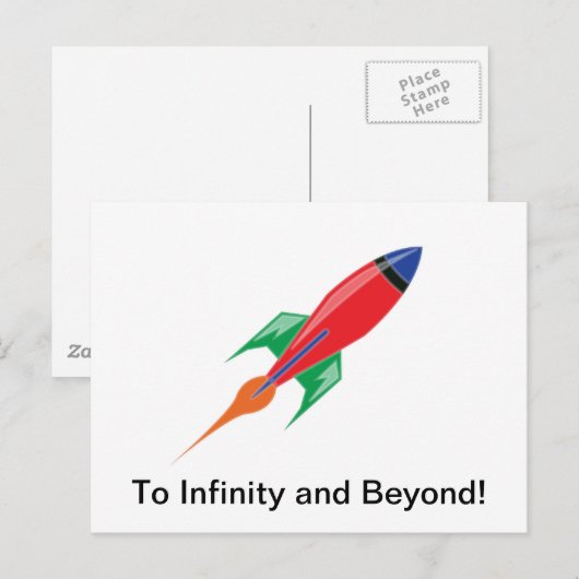 Rakete Postkarte (Vorne/Hinten)