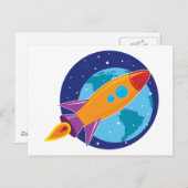 Rakete Postkarte (Vorne/Hinten)