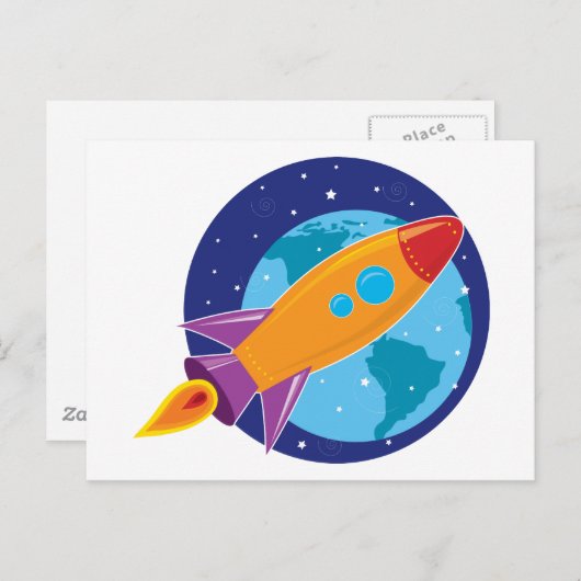 Rakete Postkarte (Vorne/Hinten)
