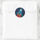 Rakete Runder Aufkleber (Tasche)